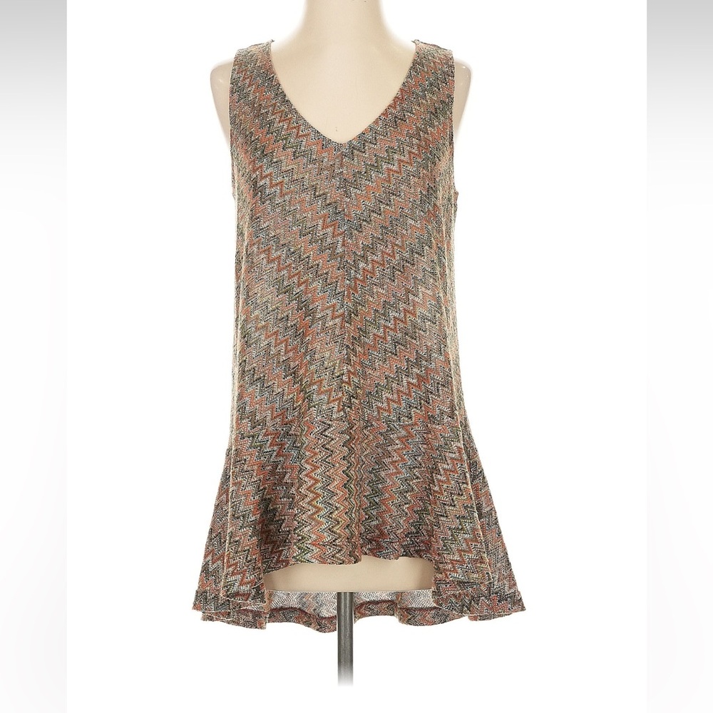 Anthropologie Multicolor Chevron Tunic